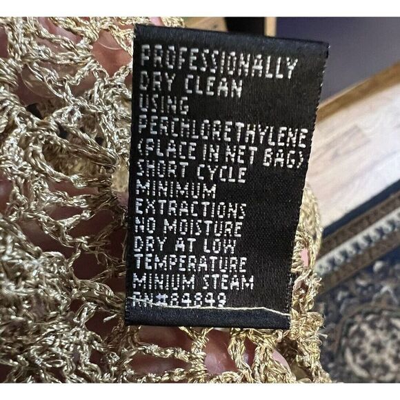 Carmen Marc Valvo Collection Women XL Dressy Twin Set Top Gold Sequins Textured - Picture 11 of 13